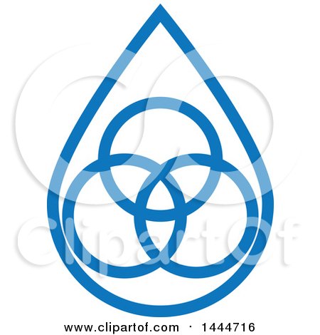 Clipart of a Blue Water Drop and Rings Design - Royalty Free Vector Illustration by ColorMagic