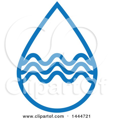Clipart of a Blue Water Drop and Waves Design - Royalty Free Vector Illustration by ColorMagic