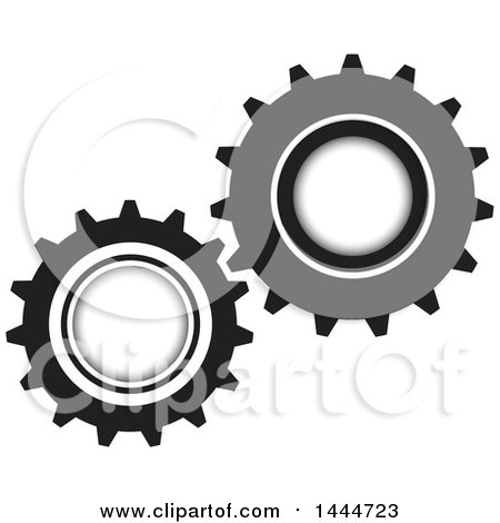 Clipart of a Pair of Working Gears - Royalty Free Vector Illustration by ColorMagic