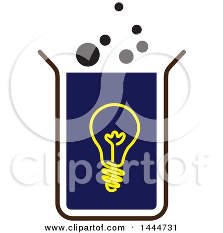 Clipart of a Lightbulb in a Science Beaker - Royalty Free Vector Illustration by ColorMagic