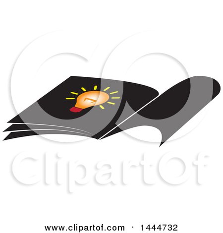 Clipart of a Lightbulb on an Open Book - Royalty Free Vector Illustration by ColorMagic