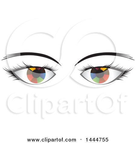Clipart of a Pair of Colorful Eyes - Royalty Free Vector Illustration by ColorMagic