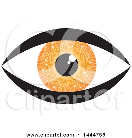 Clipart of an Orange Circuit Board Eye - Royalty Free Vector Illustration by ColorMagic
