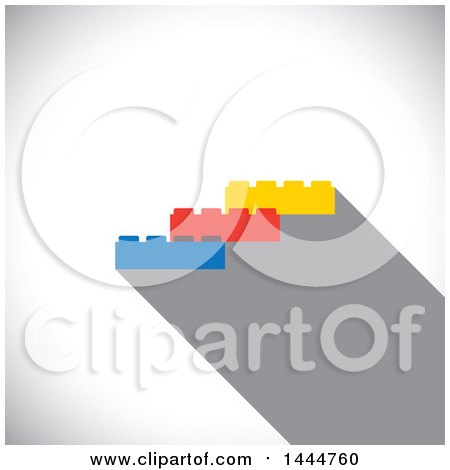Clipart of Colorful Building Blocks over Shading - Royalty Free Vector Illustration by ColorMagic