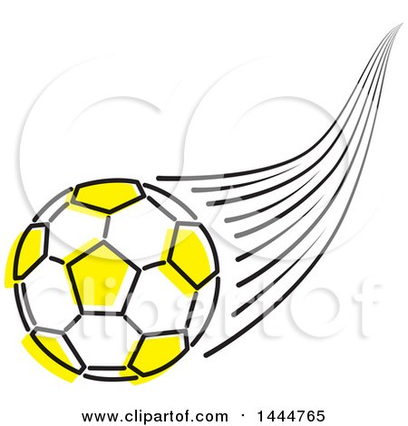 Clipart of a Black and Yellow Soccer Ball - Royalty Free Vector Illustration by ColorMagic