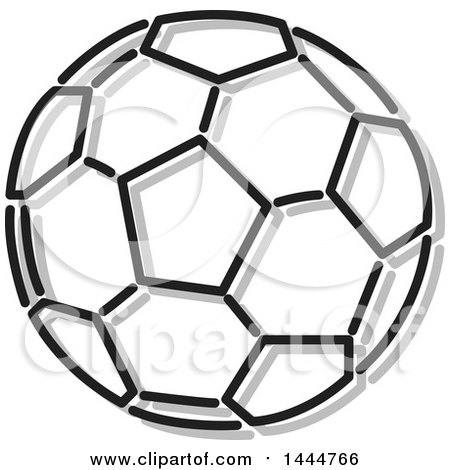 Clipart of a Grayscale Soccer Ball - Royalty Free Vector Illustration by ColorMagic