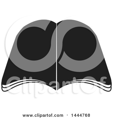 Clipart of a Black and White Open Book - Royalty Free Vector Illustration by ColorMagic
