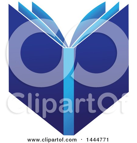 Clipart of a Blue Book Open and Upright - Royalty Free Vector Illustration by ColorMagic