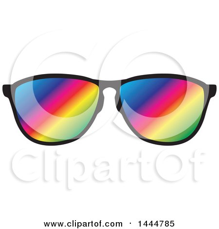 Clipart of a Pair of Rainbow Sunglasses - Royalty Free Vector Illustration by ColorMagic