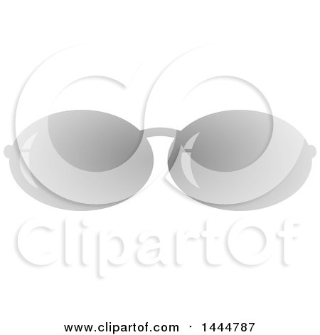 Clipart of a Pair of Grayscale Sunglasses - Royalty Free Vector Illustration by ColorMagic