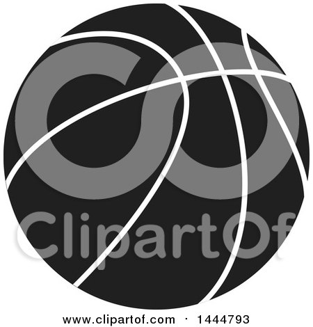Clipart of a Black and White Basketball - Royalty Free Vector Illustration by ColorMagic