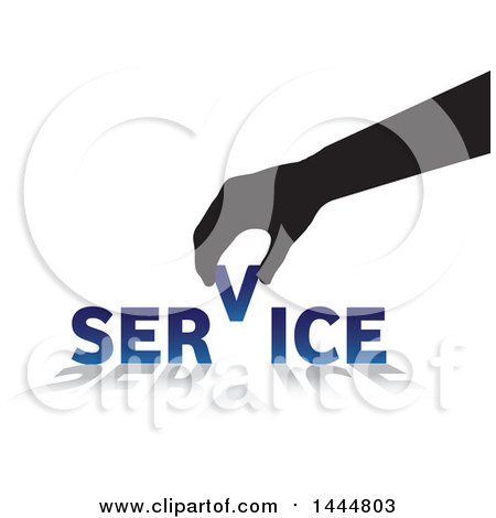 Clipart of a Hand Assembling the Word Service, with Shadows - Royalty Free Vector Illustration by ColorMagic