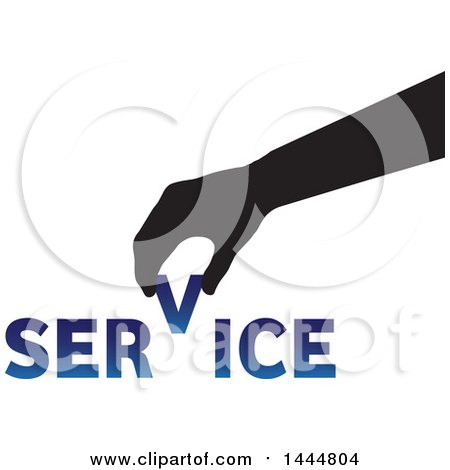 Clipart of a Hand Assembling the Word Service - Royalty Free Vector Illustration by ColorMagic