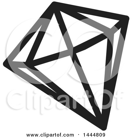 Clipart of a Black and White Diamond - Royalty Free Vector Illustration by ColorMagic