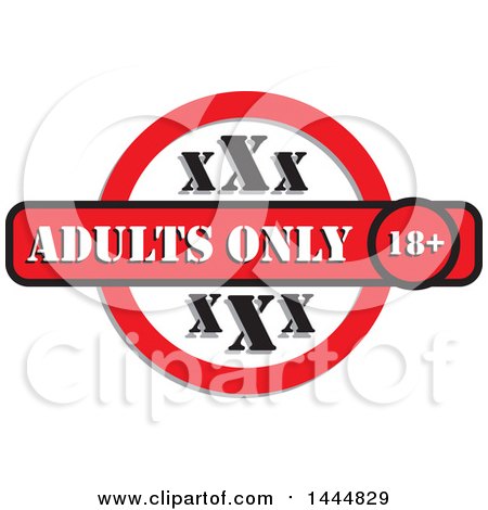 Clipart of a Red Black and White Adults Only XXX Design - Royalty Free Vector Illustration by ColorMagic