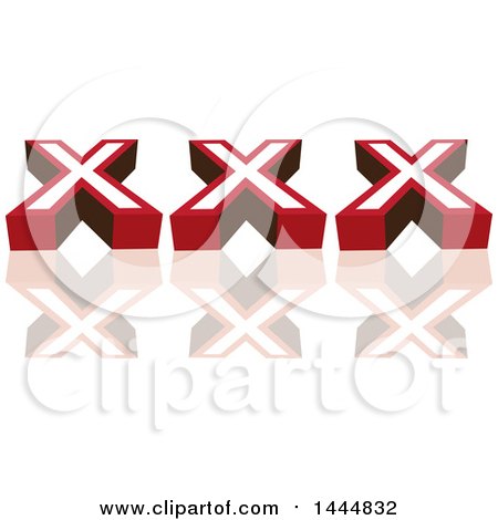 Clipart of a XXX Design with a Reflection - Royalty Free Vector Illustration by ColorMagic