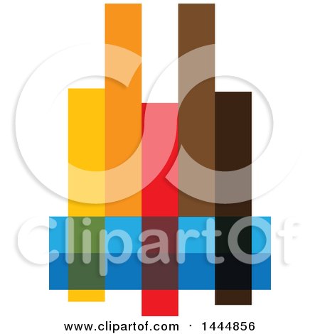 Clipart of a Colorful Abstract City Skyline - Royalty Free Vector Illustration by ColorMagic