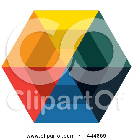 Clipart of a Colorful Hexagon Logo Design - Royalty Free Vector Illustration by ColorMagic