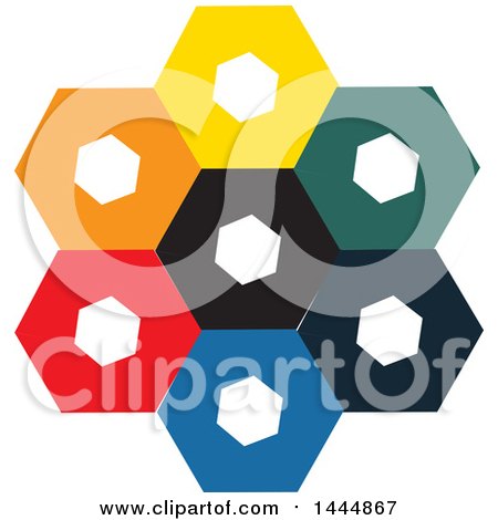 Clipart of a Colorful Hexagon Logo Design - Royalty Free Vector Illustration by ColorMagic