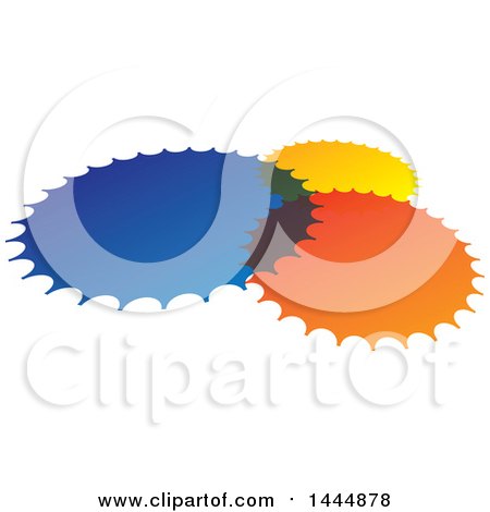 Clipart of a Design of Blue, Yellow and Orange Circles - Royalty Free Vector Illustration by ColorMagic