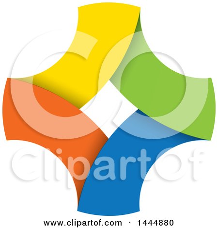 Clipart of a Colorful Cross Logo Design - Royalty Free Vector Illustration by ColorMagic