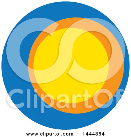 Clipart of a Round Blue, Orange and Yellow Design - Royalty Free Vector Illustration by ColorMagic