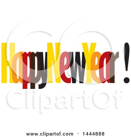 Clipart of a Happy New Year Design - Royalty Free Vector Illustration by ColorMagic