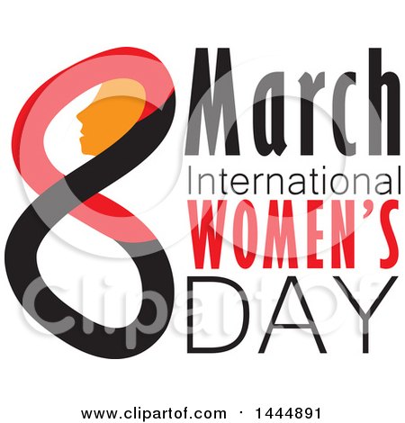 Clipart of a March 8th International Womens Day Design - Royalty Free Vector Illustration by ColorMagic