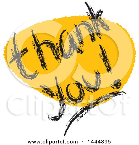 Clipart of a Yellow Mark and Thank You Text - Royalty Free Vector Illustration by ColorMagic