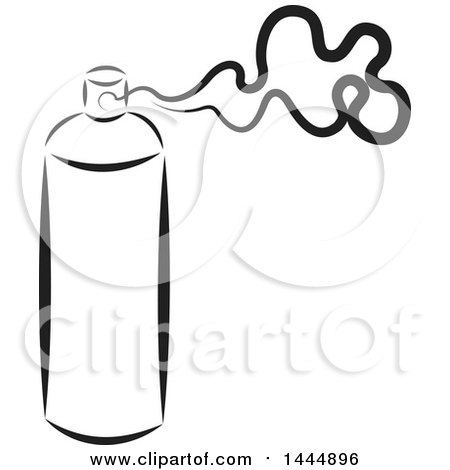 Clipart of a Black and White Spray Can - Royalty Free Vector Illustration by ColorMagic