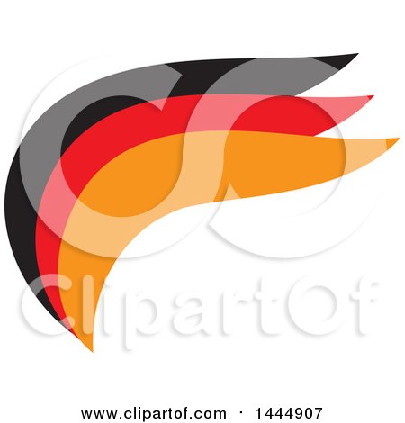 Clipart of a Black, Red and Orange Wave or Wing Logo Design - Royalty Free Vector Illustration by ColorMagic