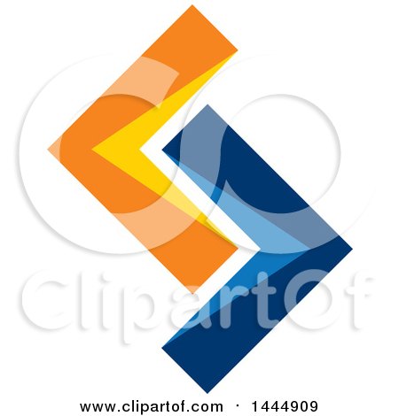 Clipart of an Abstract Blue and Orange Letter S Logo Design - Royalty Free Vector Illustration by ColorMagic