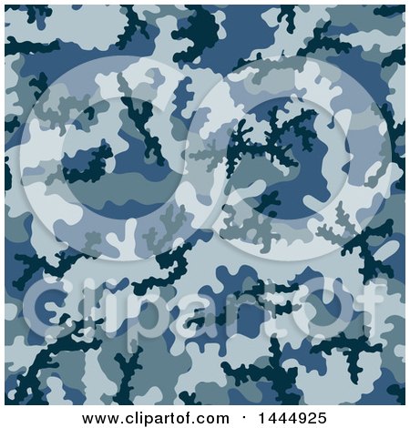 Clipart of a Blue Camouflage Pattern Background - Royalty Free Vector Illustration by Any Vector