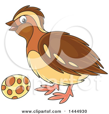 Clipart of a Cartoon Bird and Egg - Royalty Free Vector Illustration by Alex Bannykh