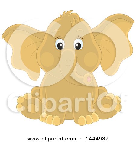 Clipart of a Cute Baby Elephant Sitting - Royalty Free Vector Illustration by Alex Bannykh