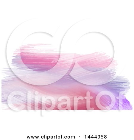 Clipart of a Pink and Purple Watercolor Paint Strokes Background or Business Card Design - Royalty Free Vector Illustration by KJ Pargeter