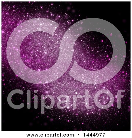 Clipart of a Background of Pink Sparkles on Black - Royalty Free Illustration by KJ Pargeter