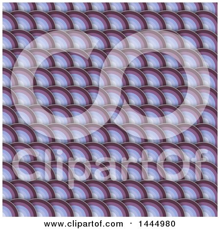 Clipart of a Retro Layered Scale or Purple Circles Background - Royalty Free Vector Illustration by KJ Pargeter
