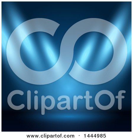 Clipart of a Blue Spotlights Background - Royalty Free Vector Illustration by KJ Pargeter