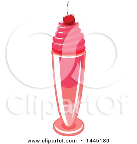 Clipart of a Cherry Milkshake - Royalty Free Vector Illustration by Vector Tradition SM