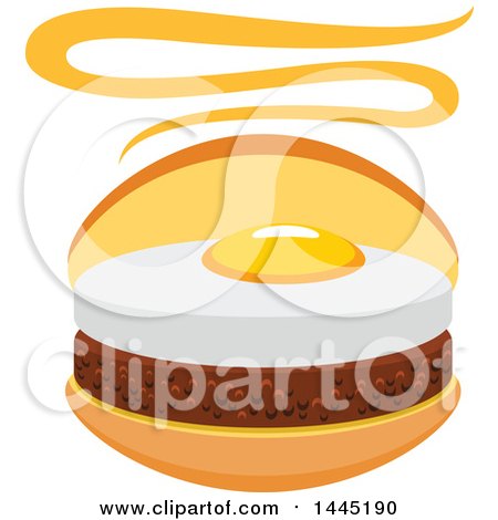 Clipart of a Hamburger with a Fried Egg - Royalty Free Vector Illustration by Vector Tradition SM
