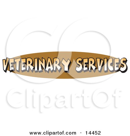 Internet Web Button Reading "Veterinary Services" Clipart Illustration by Andy Nortnik