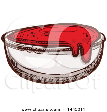Clipart of a Sketched Side of Ketchup - Royalty Free Vector Illustration by Vector Tradition SM
