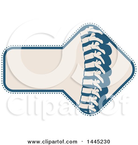 Clipart of a Retro Flat Styled Blue and Tan Human Spine Medical Design - Royalty Free Vector Illustration by Vector Tradition SM
