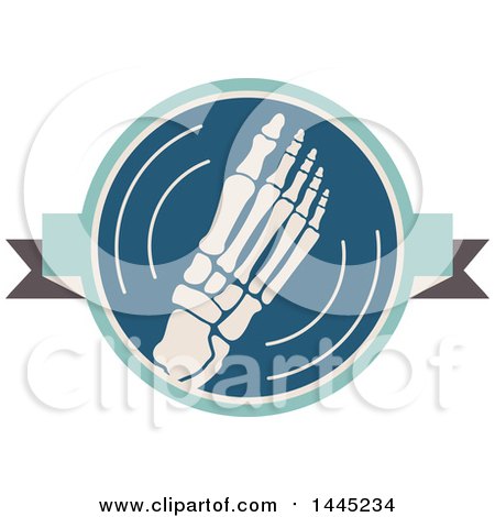 Clipart of a Retro Flat Styled Foot Medical Design - Royalty Free Vector Illustration by Vector Tradition SM