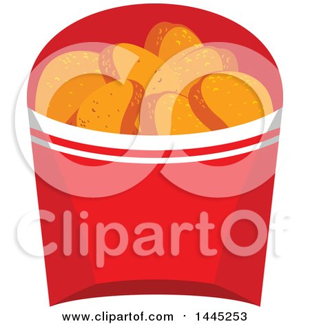 Clipart of a Container of Chicken Nuggets - Royalty Free Vector Illustration by Vector Tradition SM