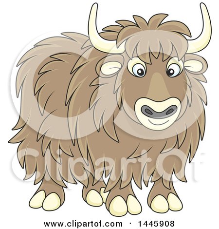 Clipart of a Cartoon Yak - Royalty Free Vector Illustration by Alex Bannykh