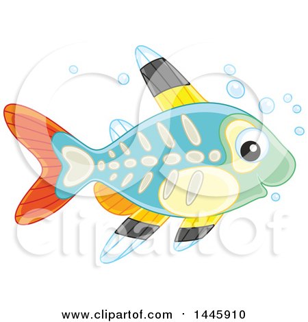 Clipart of a Happy Xray Fish - Royalty Free Vector Illustration by Alex Bannykh