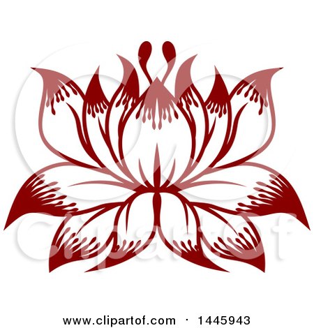 Clipart of a Beautiful Lotus Water Lily Flower - Royalty Free Vector Illustration by AtStockIllustration