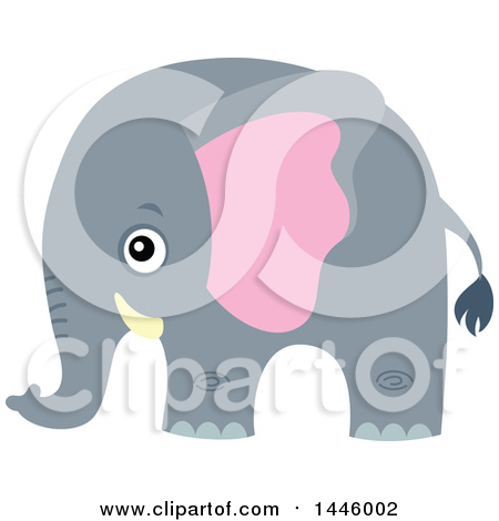 Clipart of a Cute Gray Elephant - Royalty Free Vector Illustration by visekart